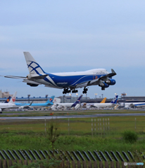 青色が好きAir Bridge Cargo 747-400 VP-BIN着地前