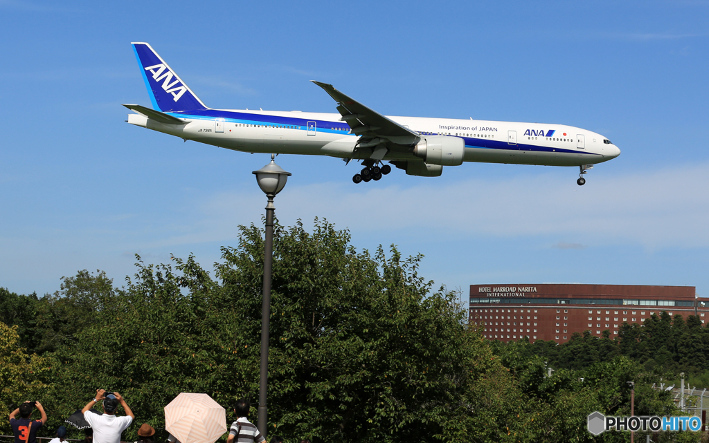 「ぶるー」 ANA 777-381 JA736A 通過
