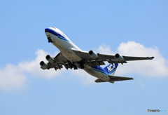 「そらー」 NCA 747-400 JA06KZ 離陸