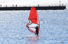 [青い空]   のどかな ・ウインドサーフィン