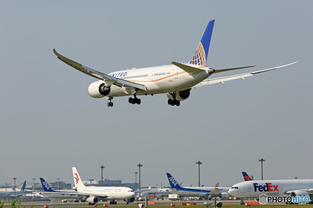 「良い空～」 UNITED 787-8 N27901 Landing