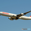 「青が大好き」 Swiss A340-313 HB-JMI 飛び立ち