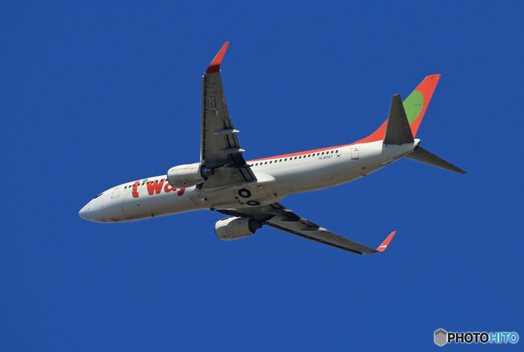 「晴れ」 t'way 737-8BK HL8047 出発です