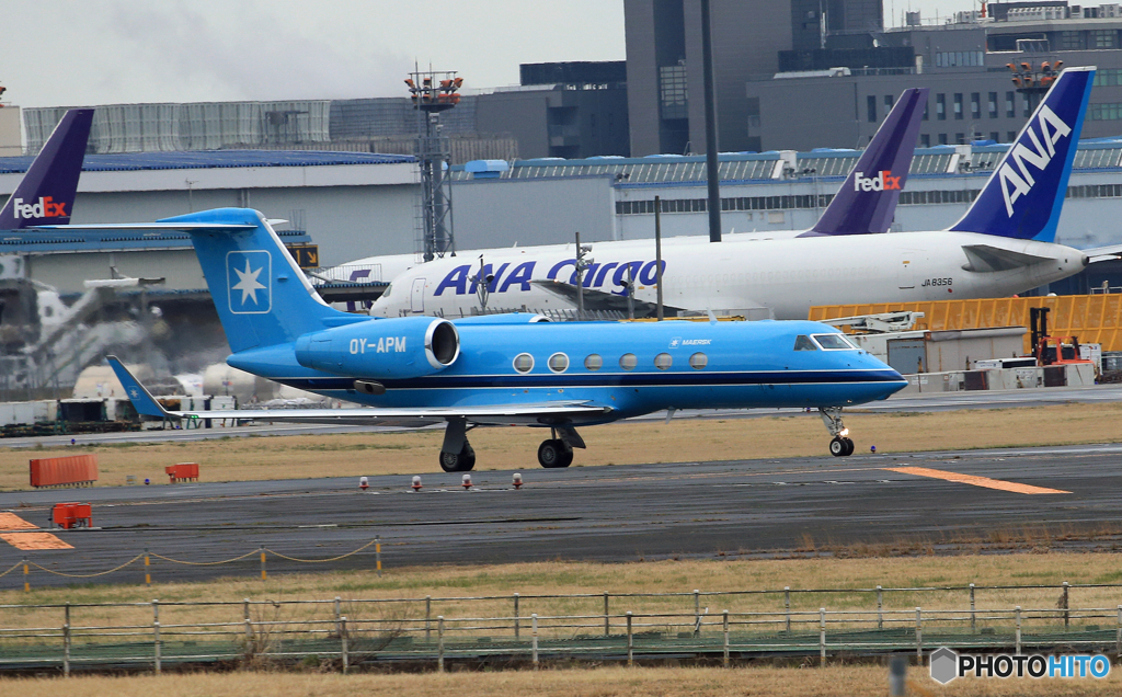 「スカイ」 マースク航空ガルフストリームG350 離陸