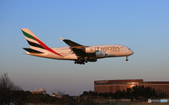 「良い空～」 エミレーツ A380-861 A6-EUK 到着です