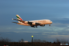 「スカイ」エミレーツ A380-861 良い空色ですね。