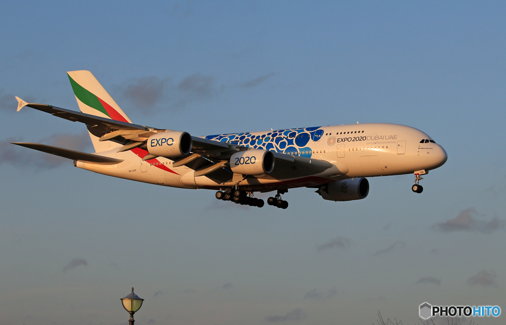 「晴れ」エミレーツ航空特別塗装 A380-861「青」EXPO