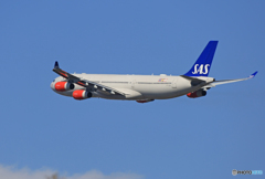 「青が大好き」 SAS A340-313 OY-KBA 出発です