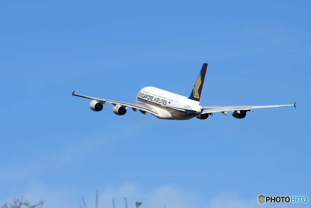 「Blue」 Singapore A380-841 9V-SKL 飛び立ち