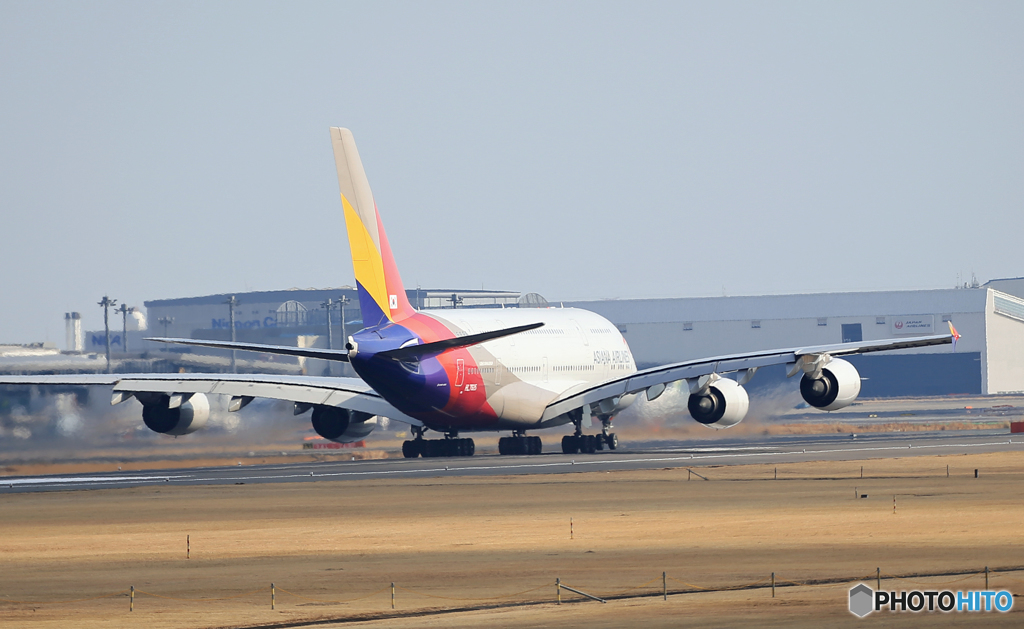 「真青の空」 ASIANA A380-841 HL7625 Takeoff  