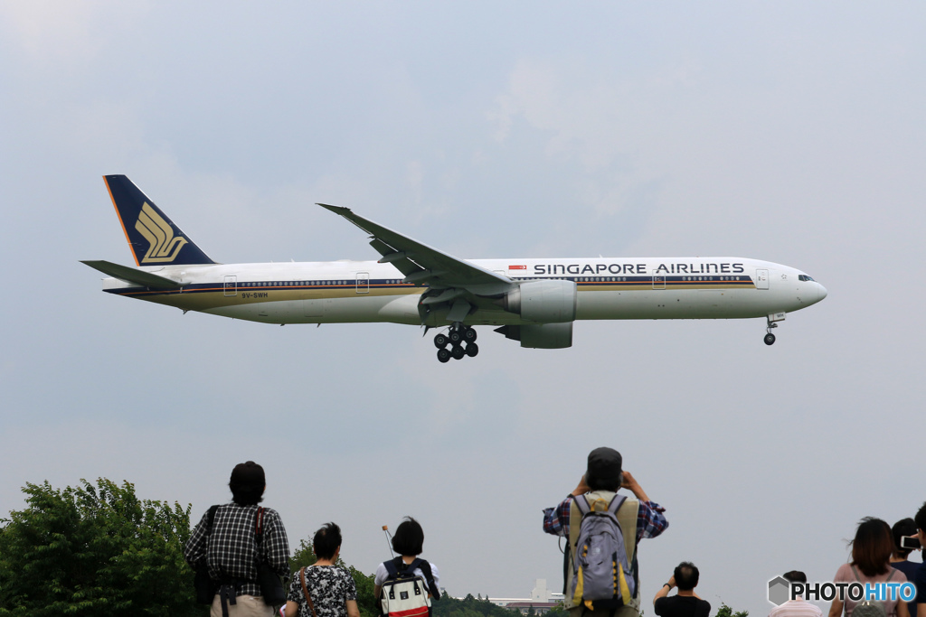 「良い空～」 Singapore 787-10 でかいのがキター！