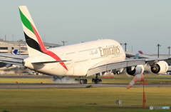 「あおいそら」EMIRATES A380-861 到着です
