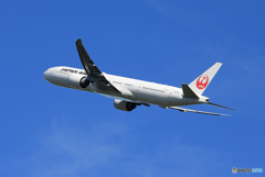 「はれー」　JAL 777-346 JA731J 離陸