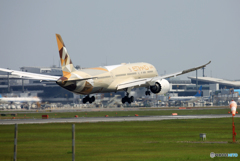 [青い空] ETIHAD 787-9  A6-BLC 着地前