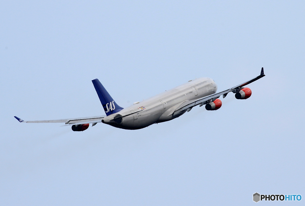 「そらー」 SAS A340-313 LN-RKG 飛ぶ
