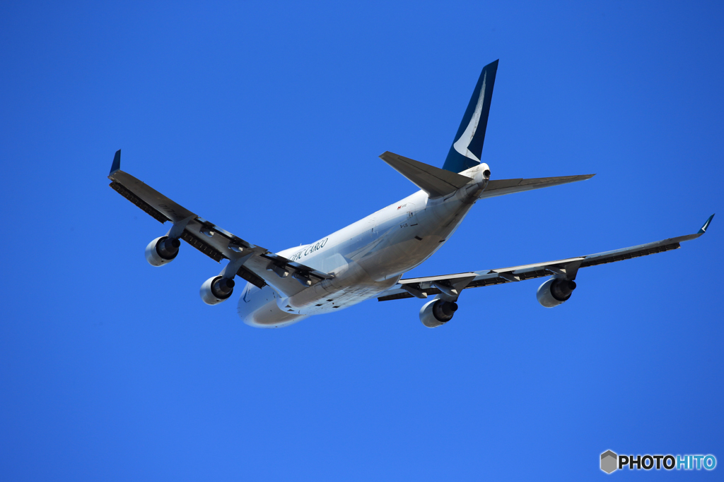 「晴れ」 Cathay 747-467F B-LID 出発