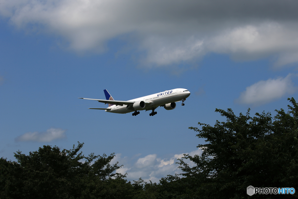 「青が大好き」 UNITED 777 N2533U Landing 
