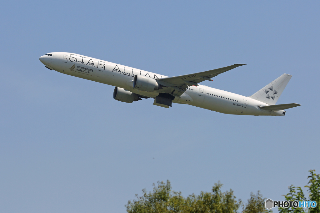 「良い天気」 Singapore STAR 777-312 飛び立ちです