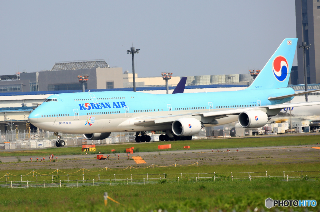 「すかい」 KOREAN 747-8 HL7633 離陸します