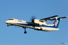 「そらー」 ANA ボンバルディア JA483A 着陸します