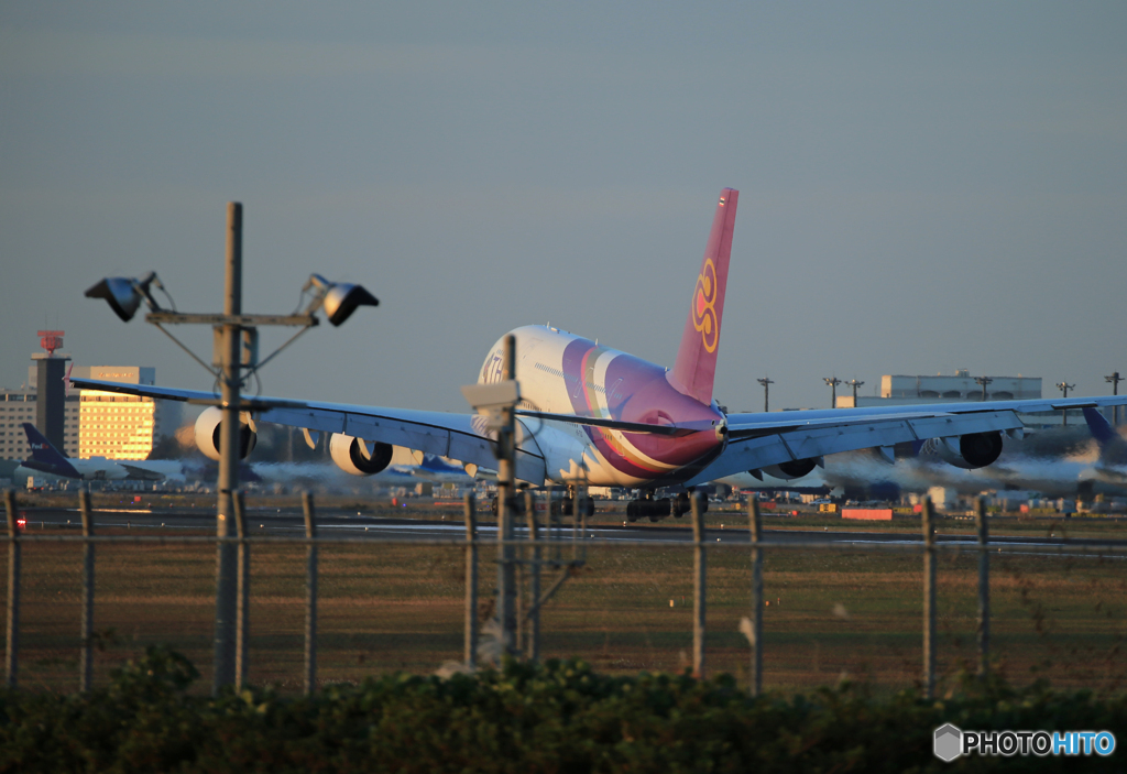 「そらー」THAI A380-841 HS-TUD 到着です