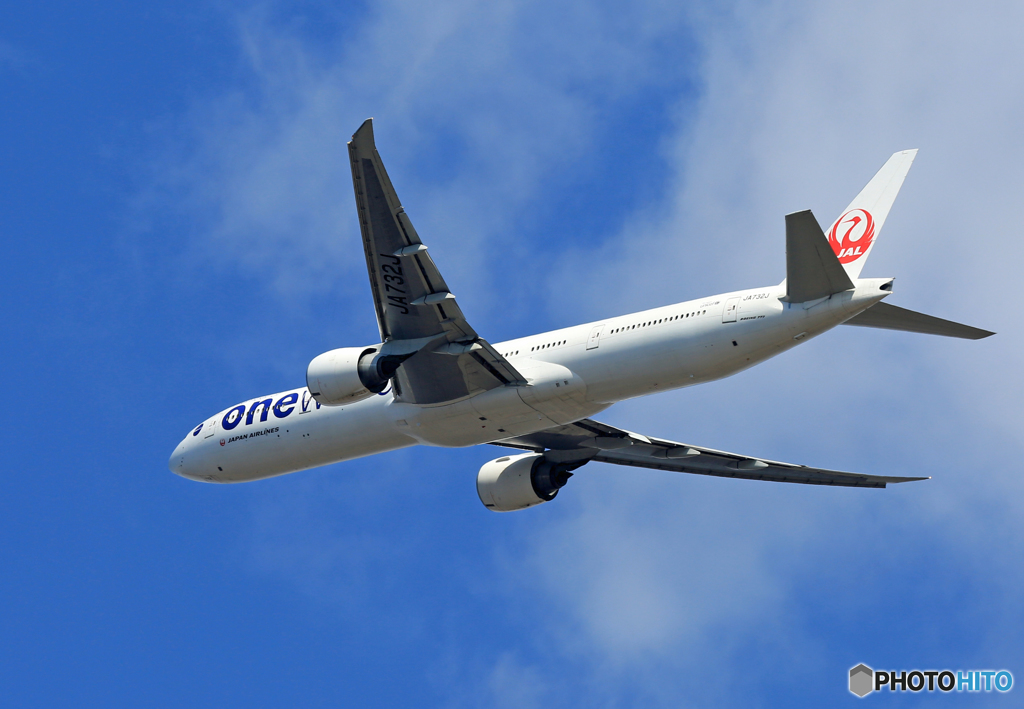 「空色」 JAL one world 777-346 Takeoff 