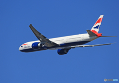 「青色」 British 777-336 G-STBK Takeoff 