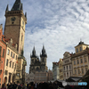 チェコ　(1316)　プラハ　天文時計と青空