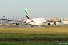 「あおぞら」 エミレーツ航空A380-861 A6-EDC通過