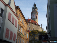 チェコ南部（６９）チェスキー・クルムロフ城の塔