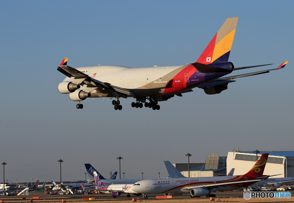 「あおいそら」 ASIANA 747-400 HL7413空港・風景