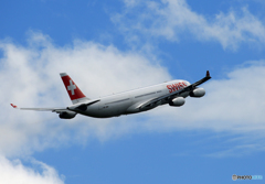 「あおぞら」 Swiss A340-313 HB-JMH 出発