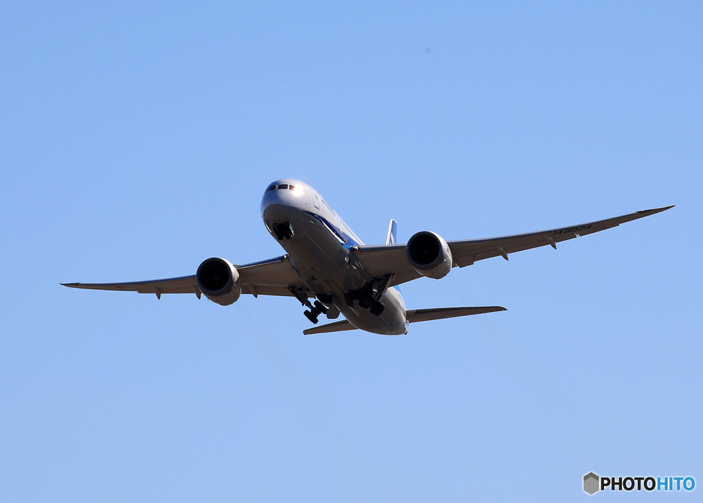 「群青色」 ANA 787-8 JA802A 離陸です
