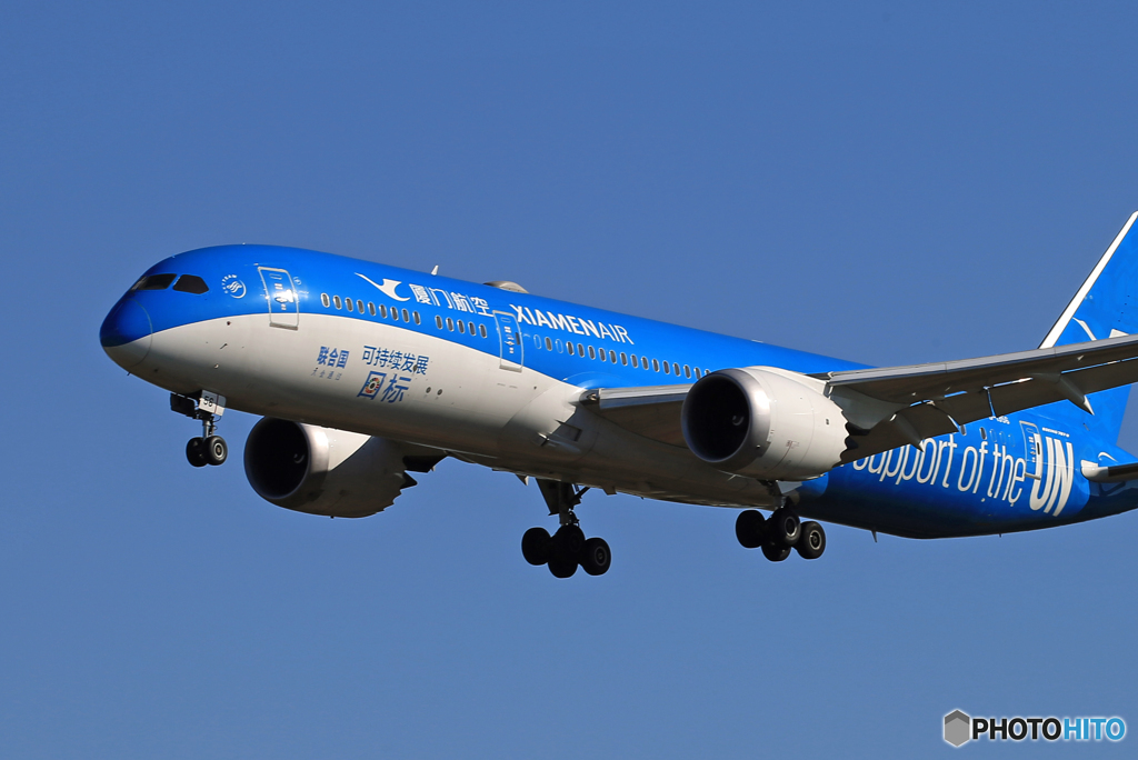 「すかい」アモイ航空 787-9 特別塗装 着陸