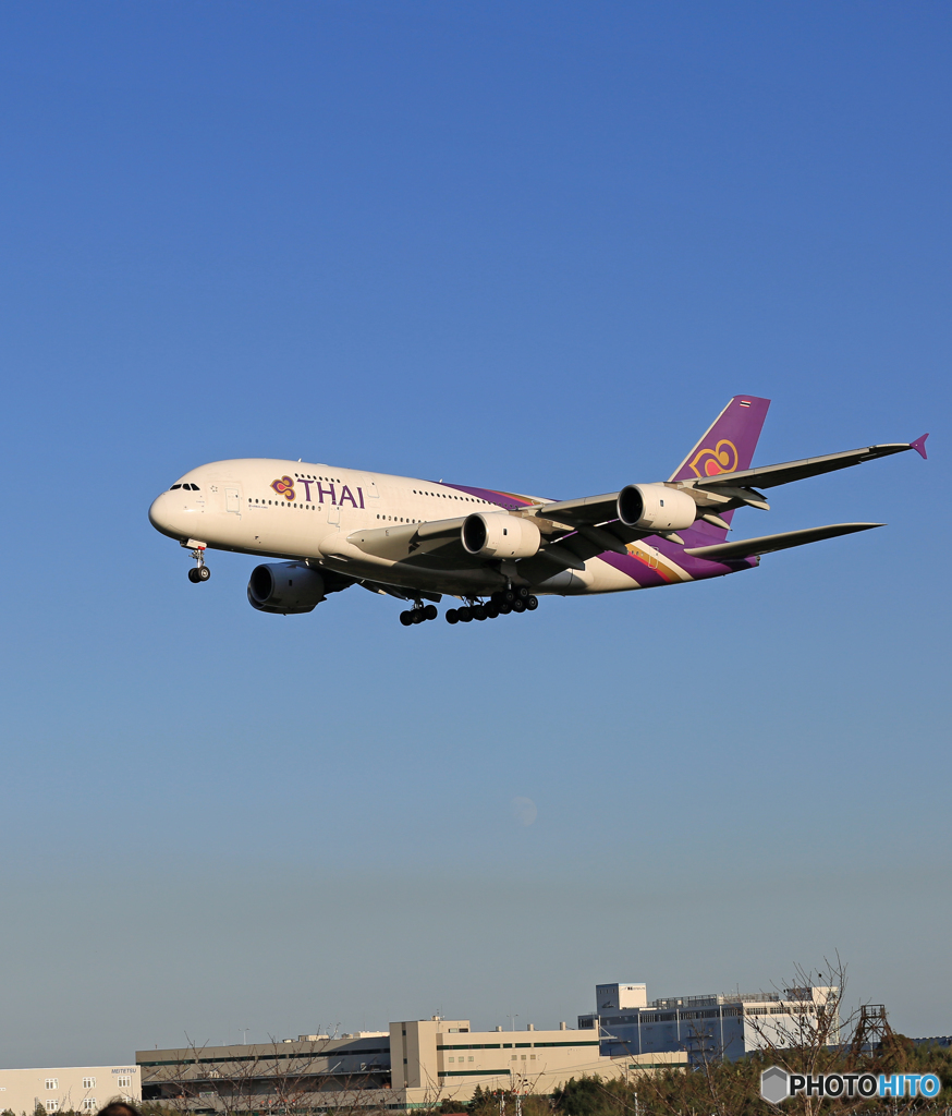 「晴れ」 Thai A380-841 HS-TUC 空港・風景