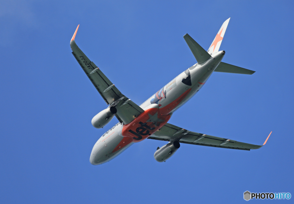 「はれ」 Jetstar スパイダーマン A320-232 離陸　
