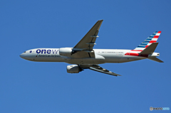 「青が大好き」American one- world 777 Takeoff
