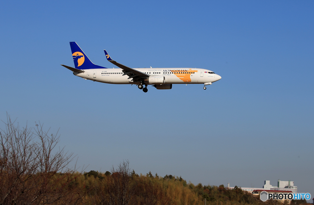 「スカイ」Mongolian 737-8AL JU-1088 Landing
