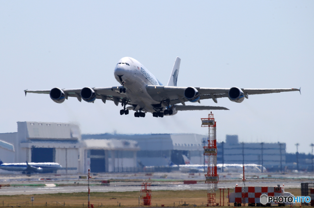 「青い日」 Malaysia A380-841 9M-MNB Takeoff