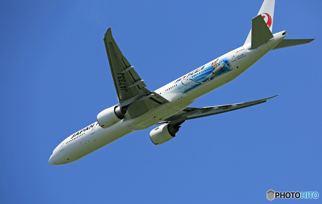 「ぶるー」 JAL JET KEI 777-346 JA733J 出発
