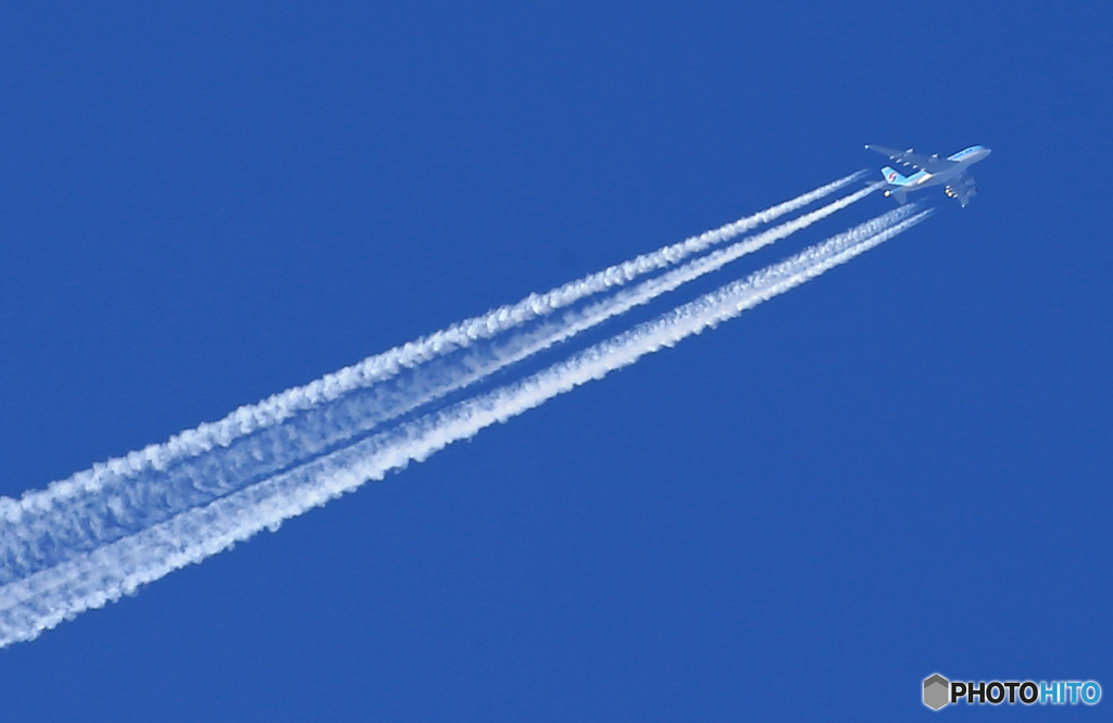「あおいそら」 Korean✈A380 飛行機☁雲 ↑ 10,000m～