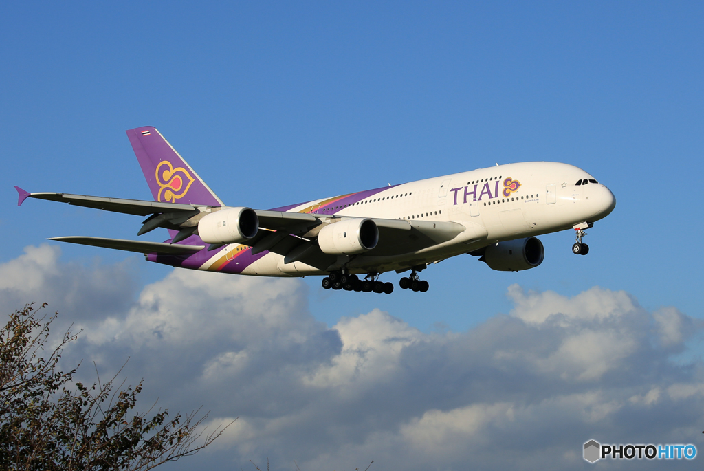 「青い日」 Thai A380-841 HS-TUE 到着です