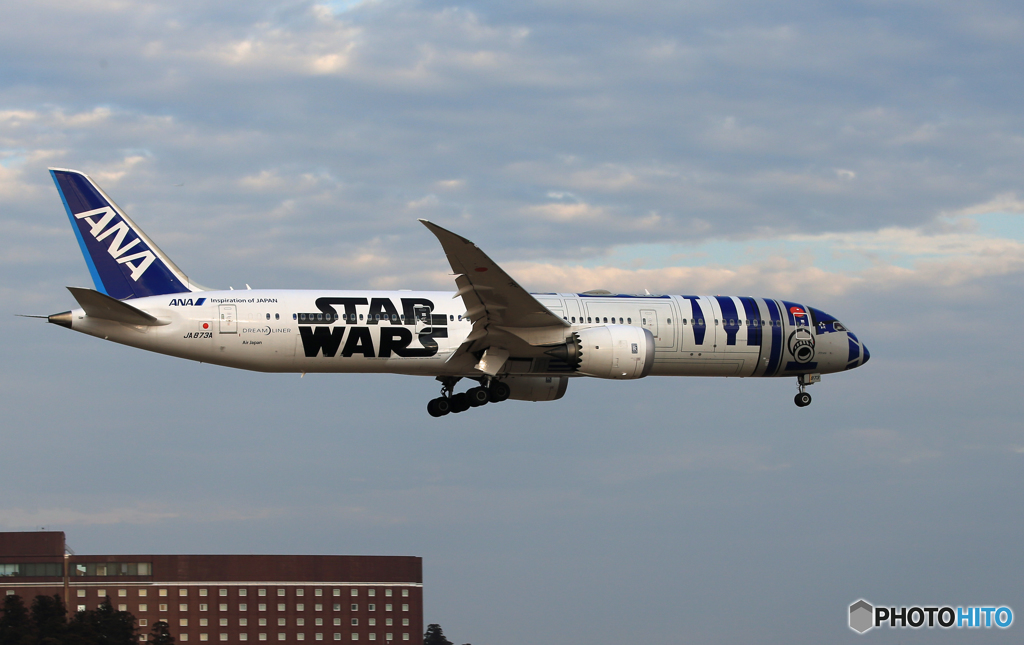 「あおいそら」ANA STAR WARS 787-8着陸
