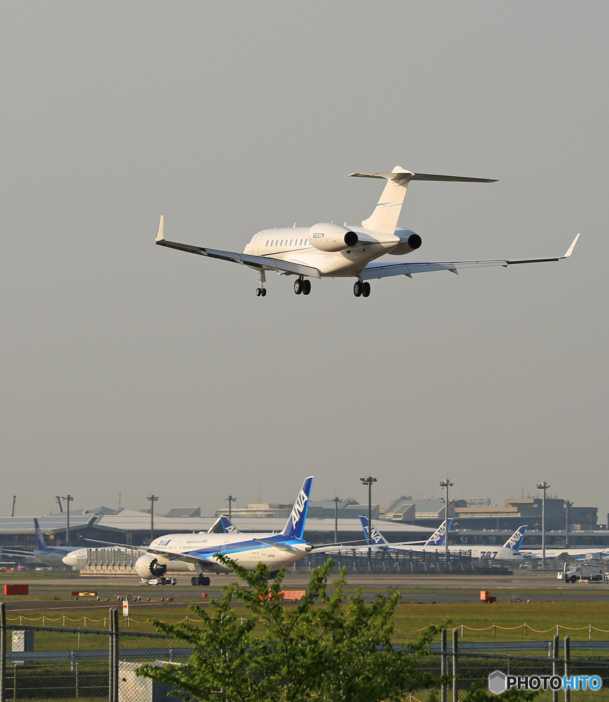 「良い空～」 プライベート機グローバル5000/6000 Landing 