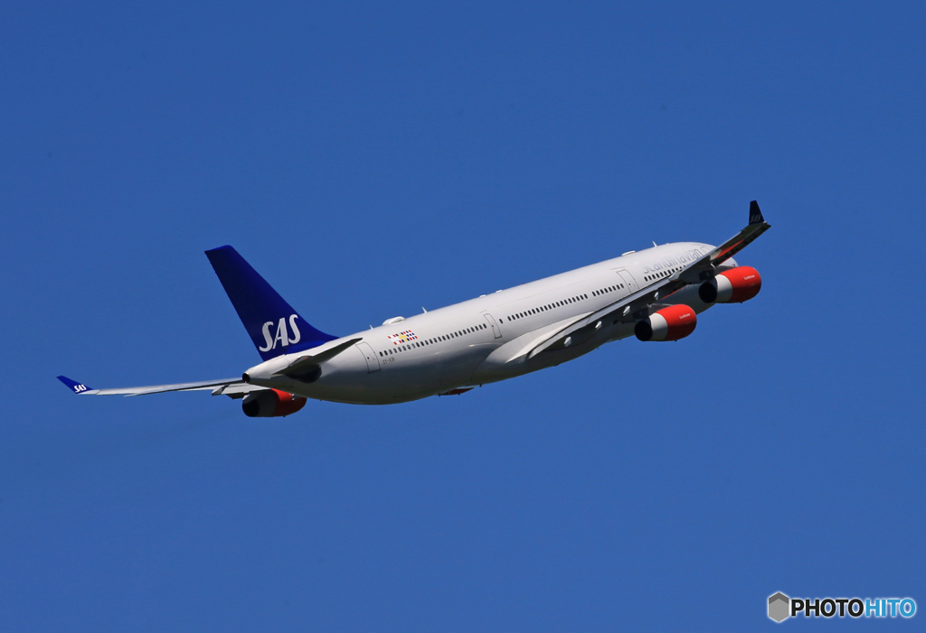 「そらー」SAS A340-313 OY-KBI 離陸