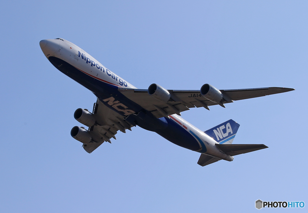 「群青」 NCA 747-8KZF 日本のジャンボ機Takeoff