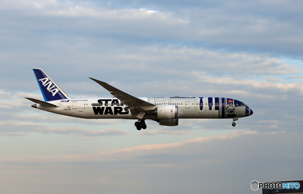 「ブルー」 ANA STAR WARS 787-8 到着
