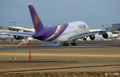  「晴れた」 THAI A380-841 HS-TUB Landing