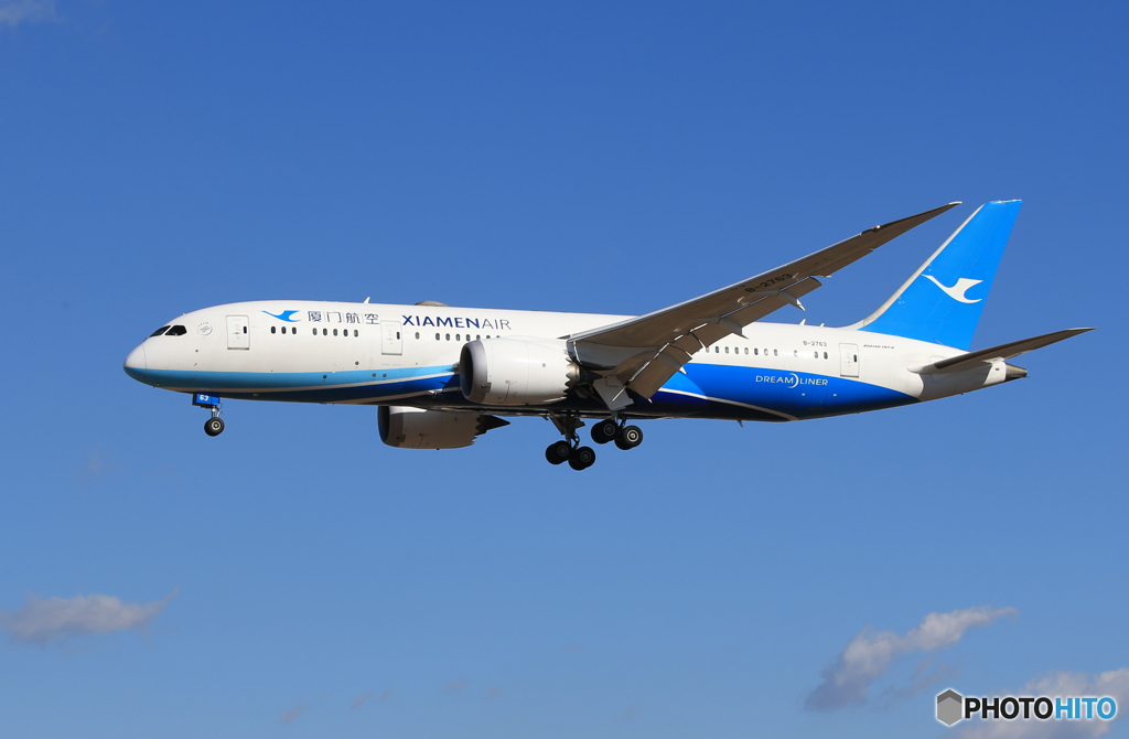 「あおぞら」厦門航空 787-8 B-2763到着です
