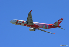 「ブルー」 Air Asia A330-343 ロッテワールド 飛ぶ
